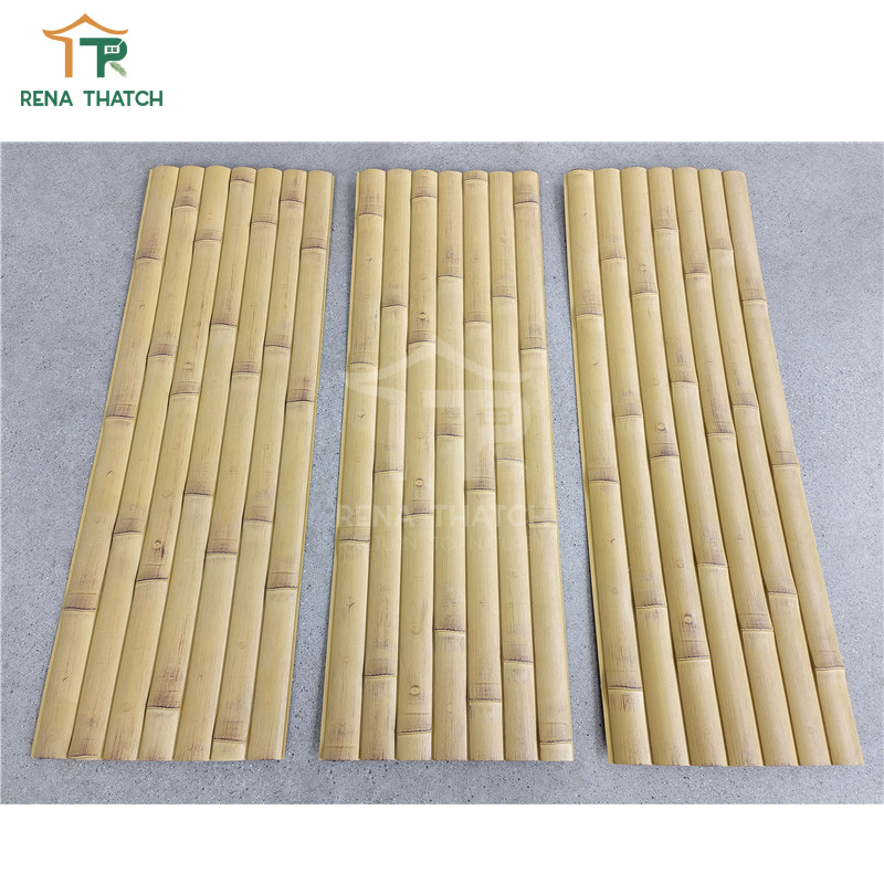 Fireproof Synthetic Bamboo Border Artificial Bamboo Wall Synthetic Bamboo Screening for Resort Fencing