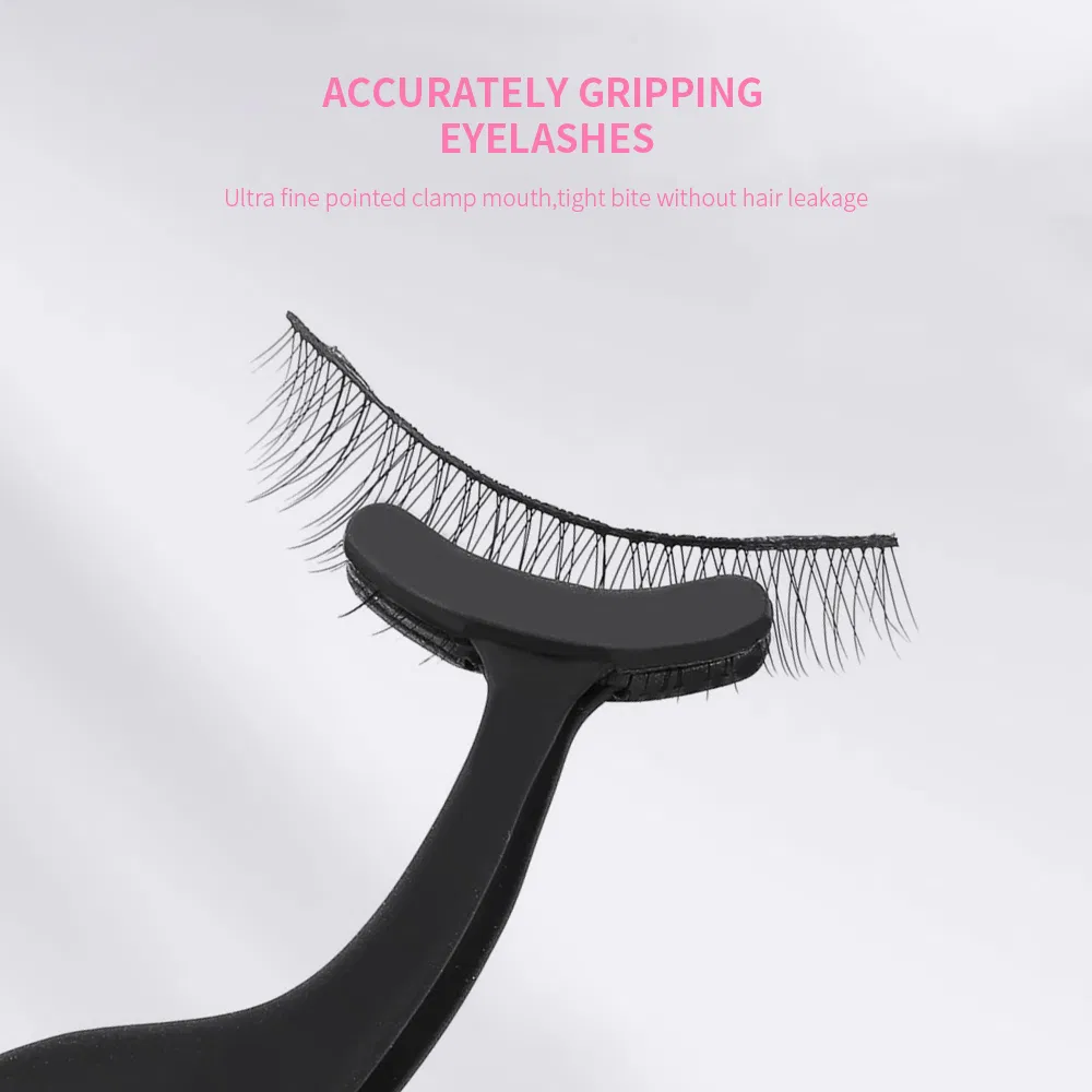 False Eyelash Applicator Eyelash Extension Tweezers with Silicone Head