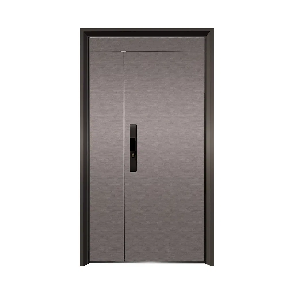 Steel Exterior Metal Front Fire Rated Door Stainless Interior Security Front Entrance Double Single Guangdong for African Market Exaggerated Copper Look Secure