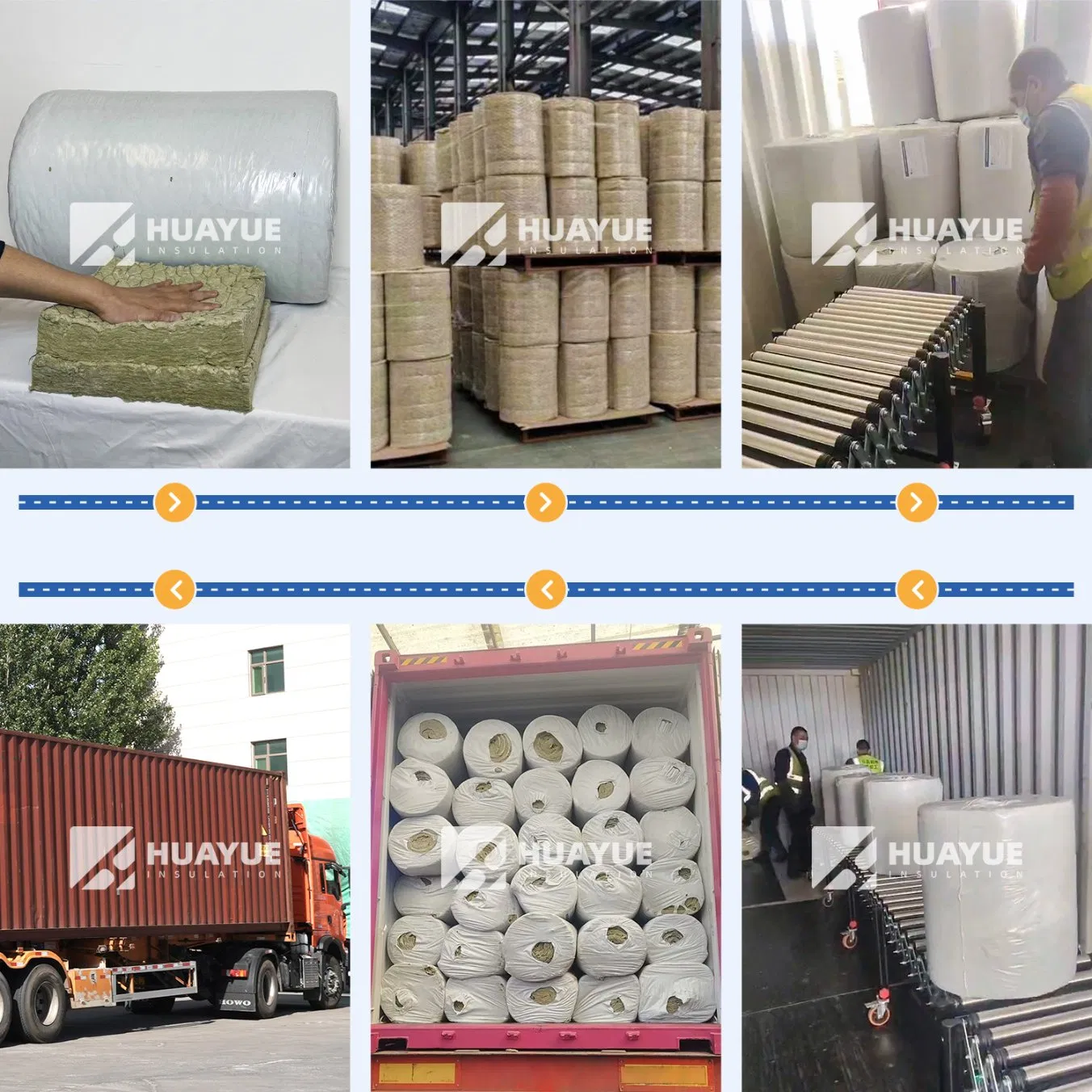 Huayue Modern Industrial 25mm Basalt Stone Wool Blanket Fireproof 100mm 150mm Thickness Shape PE Mineral Wool