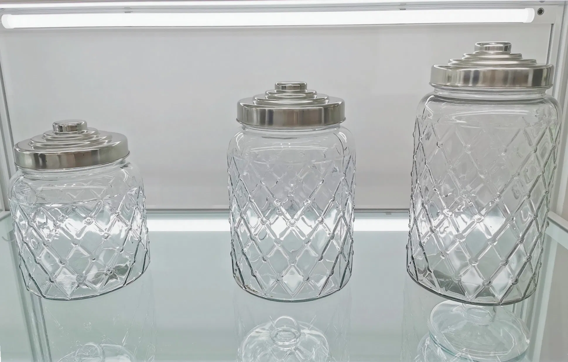 Multi Sizes 650ml/1000ml/1300ml Glass Storage Jars Set with Airtight Ceramic Lid