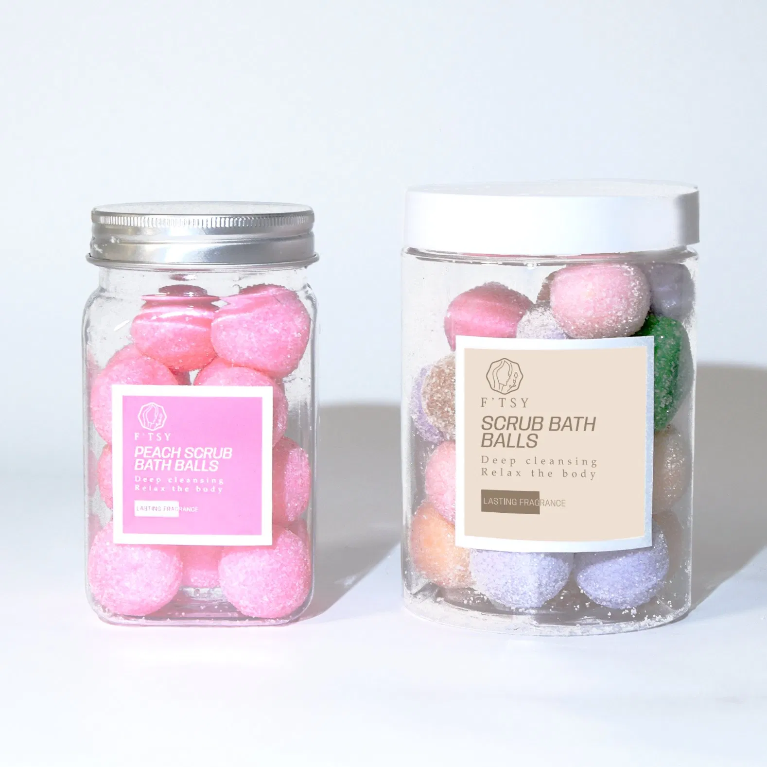 Factory Price Private Label Natural Exfoliating Bath Candy Deep Cleansing Smoothing Sugar Scrub Balls for Body