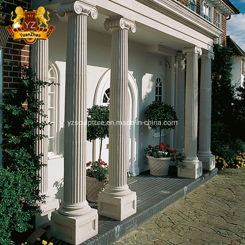 Outdoor Building Material Decorative Natural Carving Marble Roman Pillar Stone Greek Column