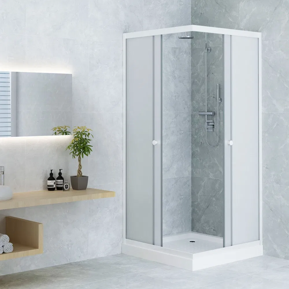 Corner Design Aluminium Frame Double Sliding Shower Enclosure