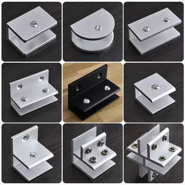 Suitable for 6-10mm Glass Shelf Bracket, Heavy Duty Rectangular Clamp Holder, Adjustable Wall Mount Clip (Black)