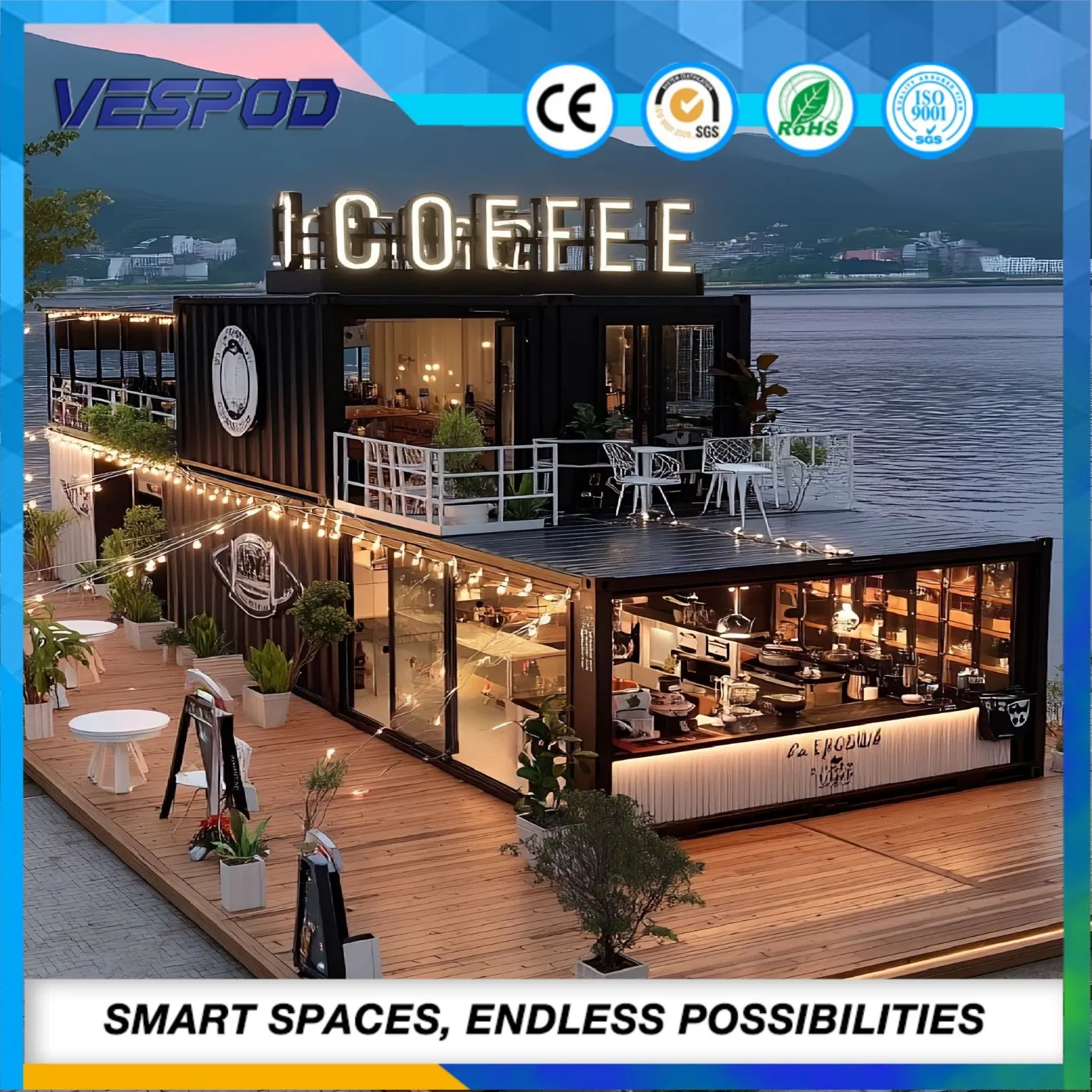 Portable Prefab House Prefabricated Shop for Mobile Retail and Pop-up Stores