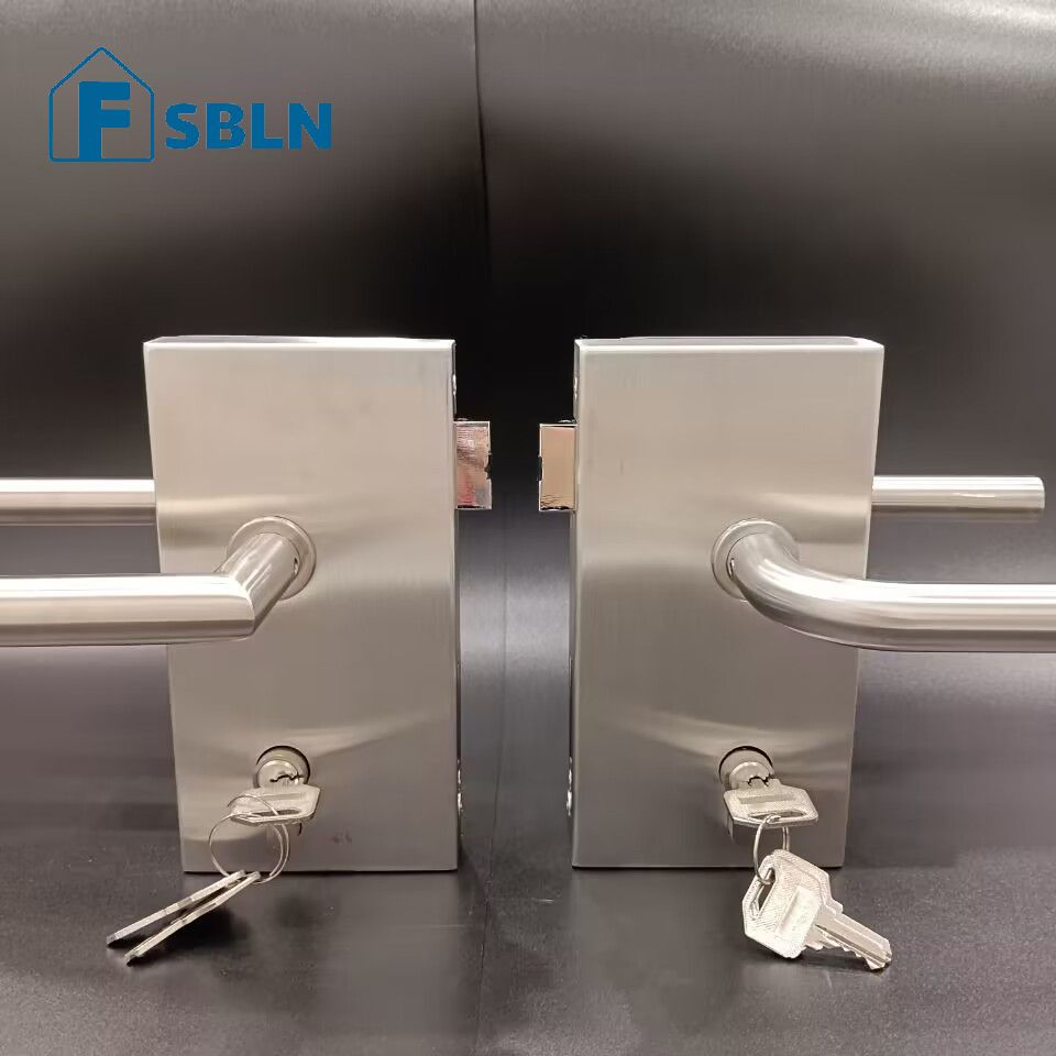 Bln Hot Sale Office Stainless Steel Swing Glass Door Lock Handle with Stain Finish