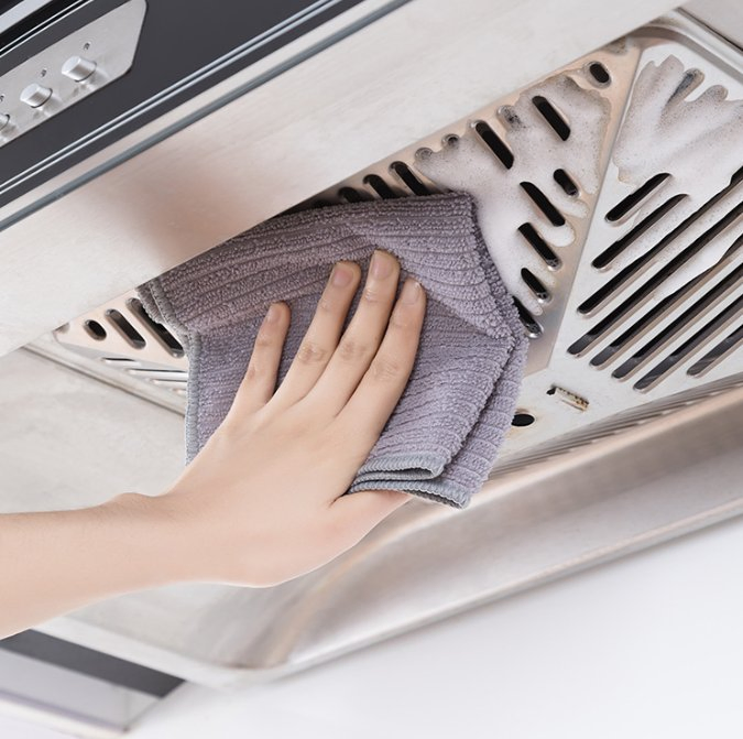 Double-Layer Mesh Dishcloth Kitchen Microfibre Dishcloth Foaming Non-Stick Grease Removing Stain Absorbent Cleaning Cloth