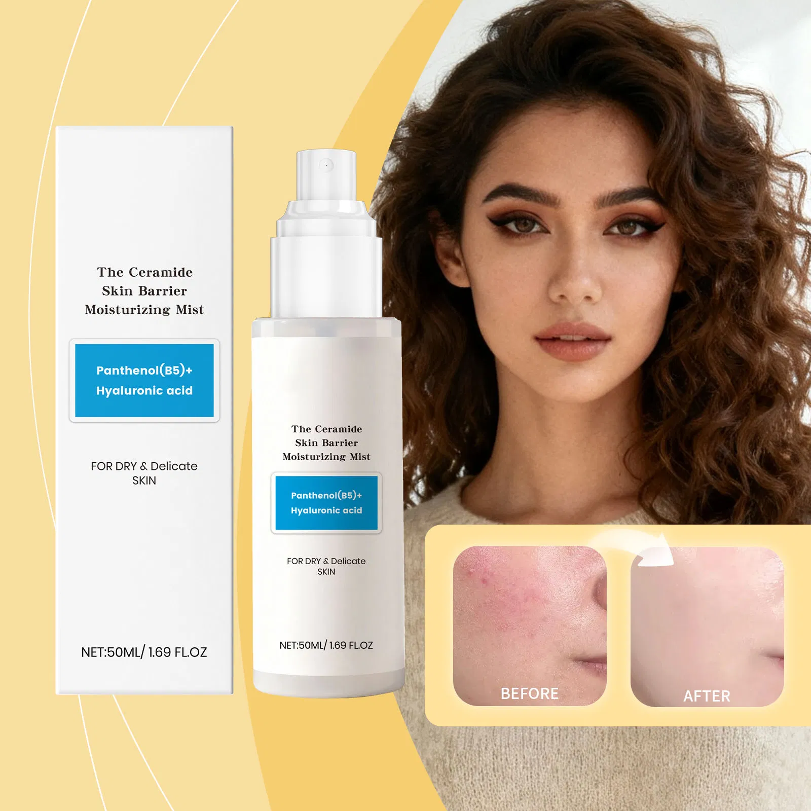 Hyaluronic Acid Collagen Face Mist Cruelty-Free Anti-Aging Moisturizer Natural Makeup Setting Spray
