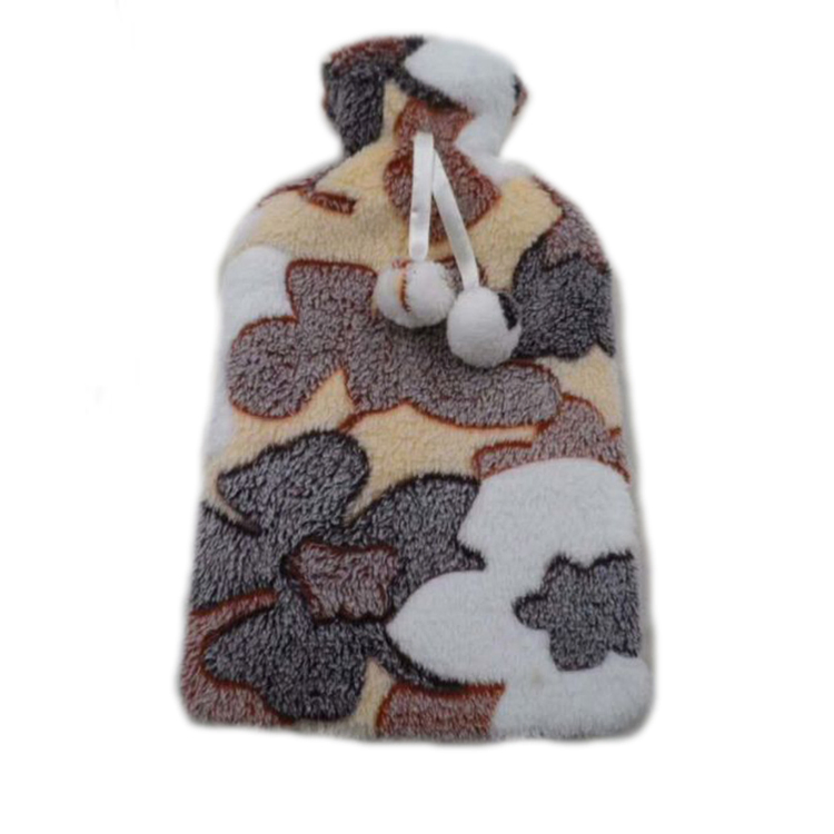 Antique Style Flower Pattern Plush Cover for Hot Water Bottle
