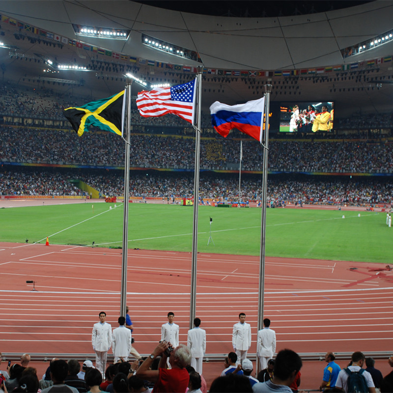 6 ~ 50 Meter Stainless Steel / Aluminum Electric Flag Pole with Automatic Winch