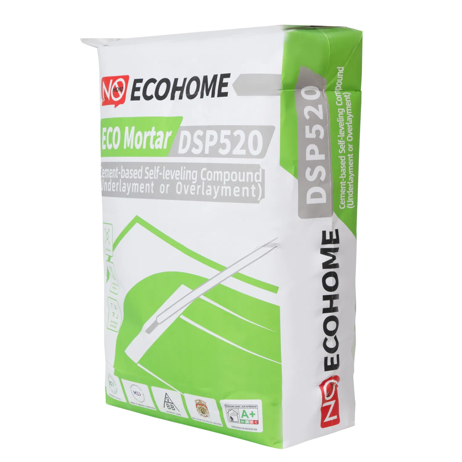 DSP520 Cement-Based Self-Leveling Pre-Mixed Mortar (Underlayment or Overlayment) with Rot-Proof, Low Shrinkage, Excellent Crack Resistance and Moisture-Proofing