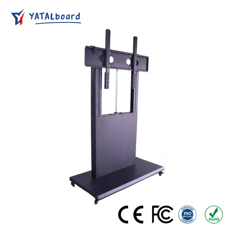 Cheap Mobile TV Cart on Wheels Ifpd Interactive Flat Panel Display TV Floor Stand Height Adjustable Rolling TV Stand for Tablet Stand for Teaching Education