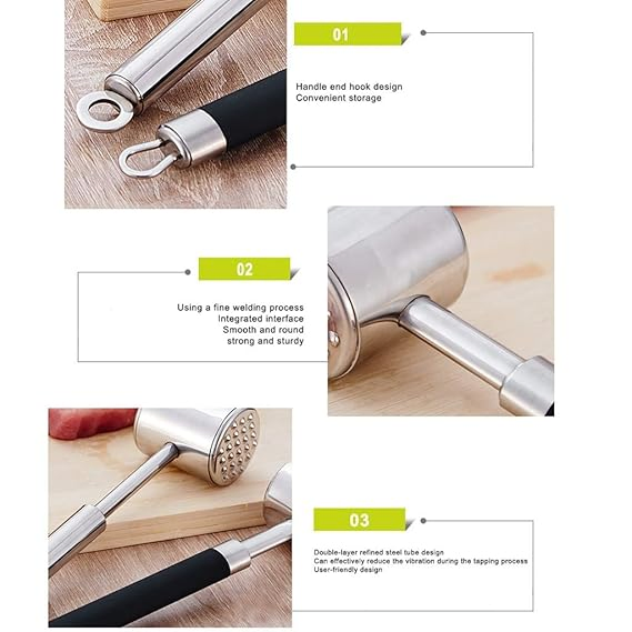 Stainless Steel Meat Hammer Non Stick Kitchen Mallet Tenderizer Wbb10128