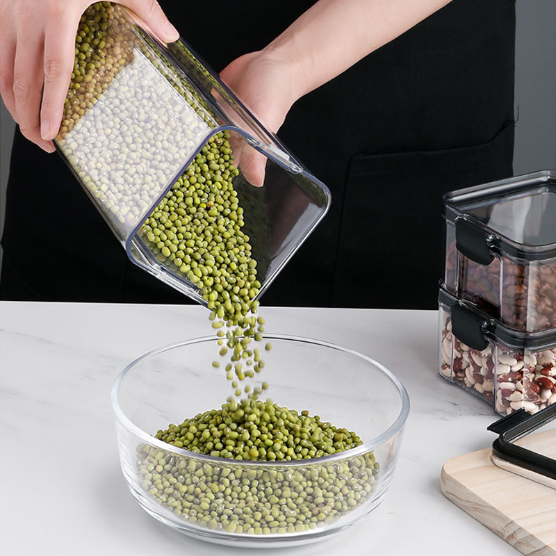 Large Capacity Sealed Plastic Dry Food Storage Box Clear Grain Spice Storage Jar Kitchen Accessories