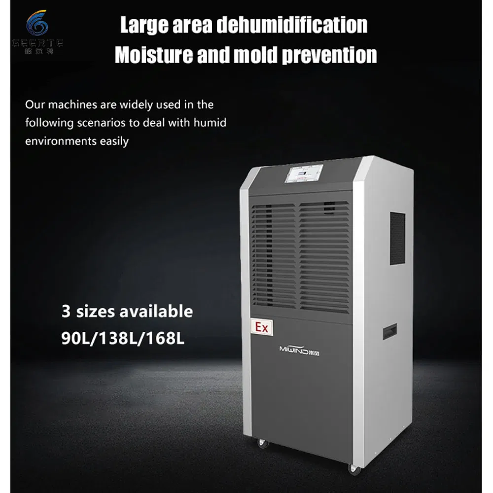 168L/D Commercial Explosion-Proof Electric Dehumidifier New Pump Drain Hose for Large Spaces for Farms Chemical Warehouses (MF-90S/EX, MF-138S/EX, MF-168S/EX)