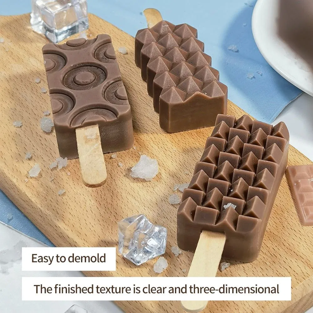 Ice Cream Silicone DIY Mold Wave Heart Chocolate Ice Cream Popsicle Mold