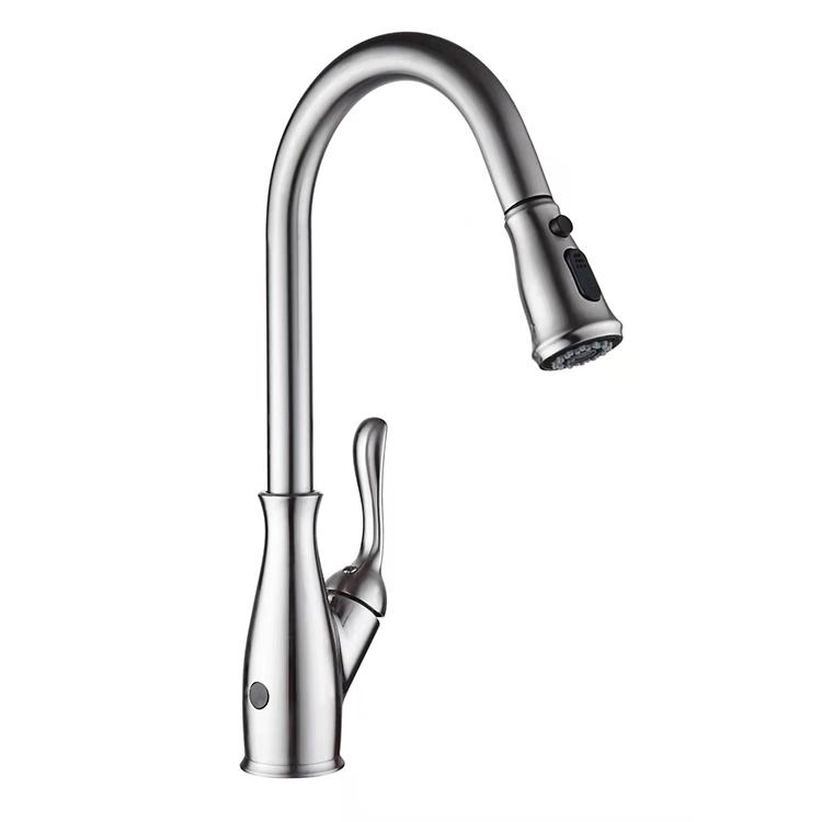 Sensor Kitchen Water Taps Sensitive Smart Touch Control Sink Faucet Mixer with Pull out Sprayer