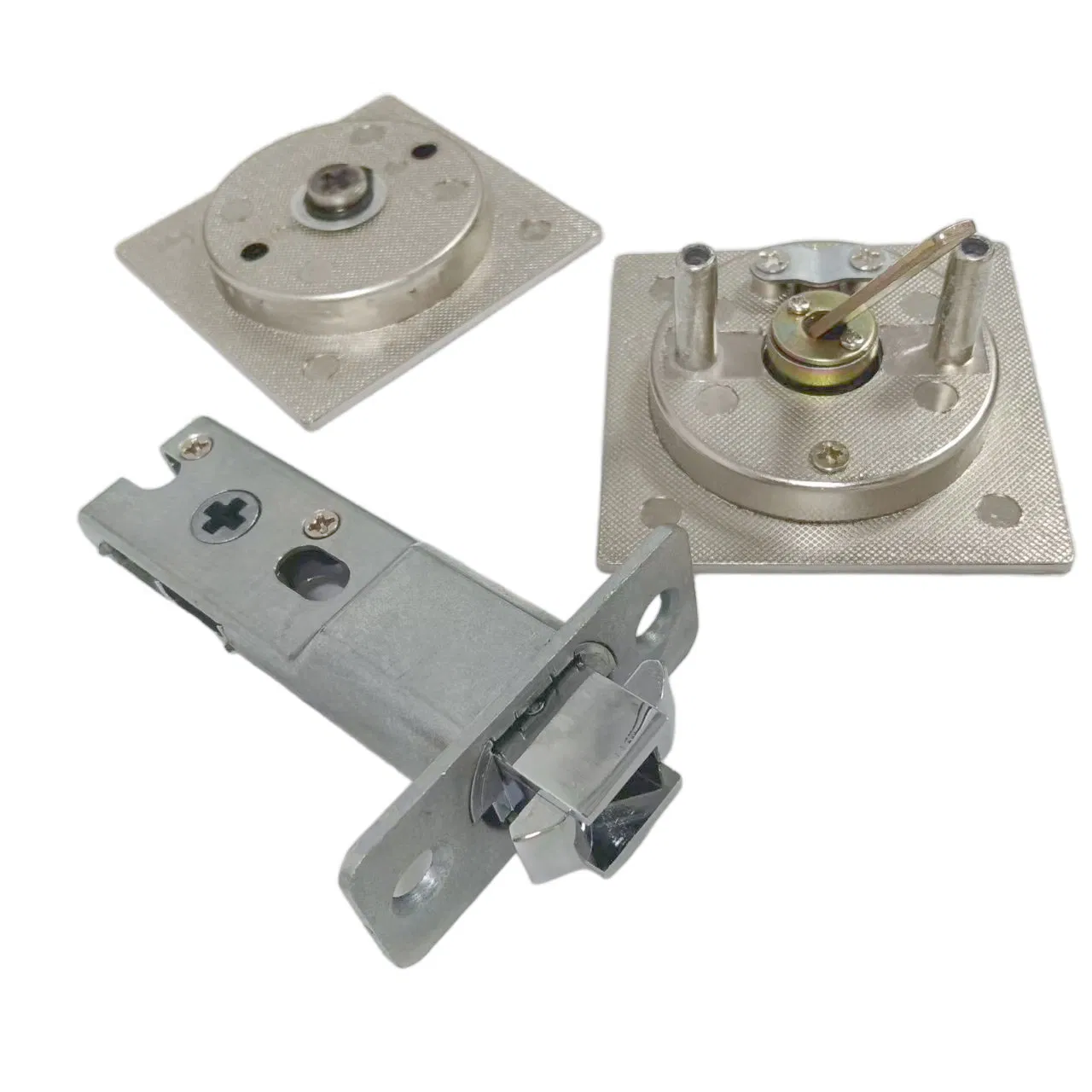 Premium Satin Nickel Flush Zinc Alloy Sliding Pocket Door Lock