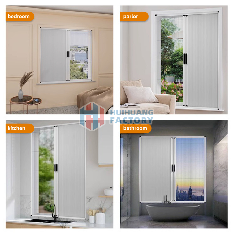 Sunshade Blinds Shades Foldable Sliding Mosquito Net and Honeycomb Blinds for Window