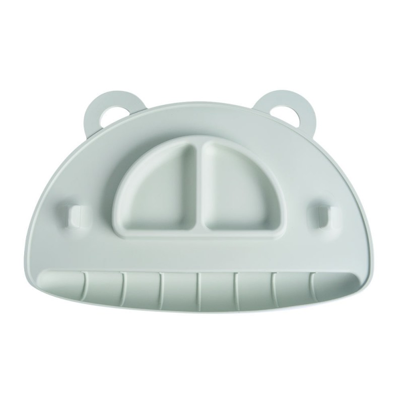 BPA Free Non-Slip Suction Built-in Placemat Children Plates Silicone Baby Dinner Plate Placemat Silicone