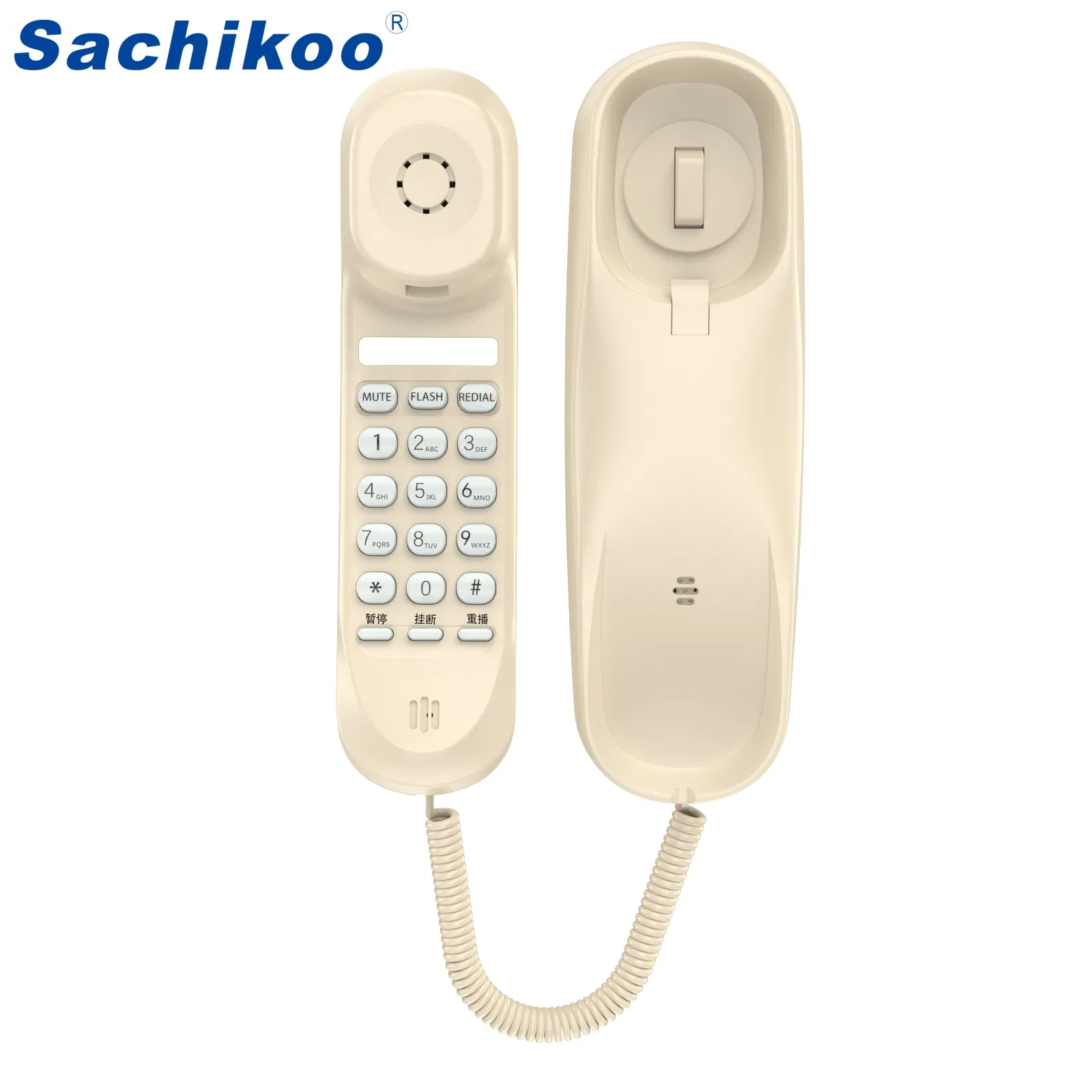 Corded Telephone Budt-Friendly Wall-Mounted and Desktop Design for Hotel Bathrooms