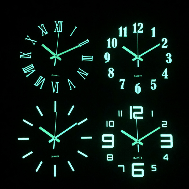 12 Inch Luminous Wall Clock Wood Silent Light in Dark Night Nordic Fashion Wall Clock Non Ticking Clock with Night Light