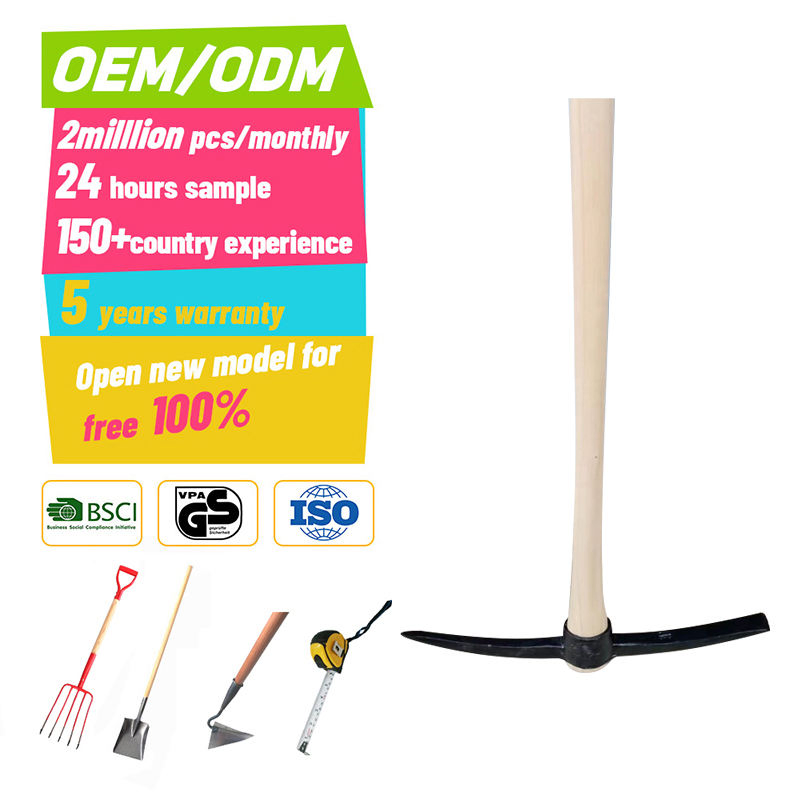 Factory Direct Produce Farming Agricultural High Quality Customized Pickaxe with Wood Handle