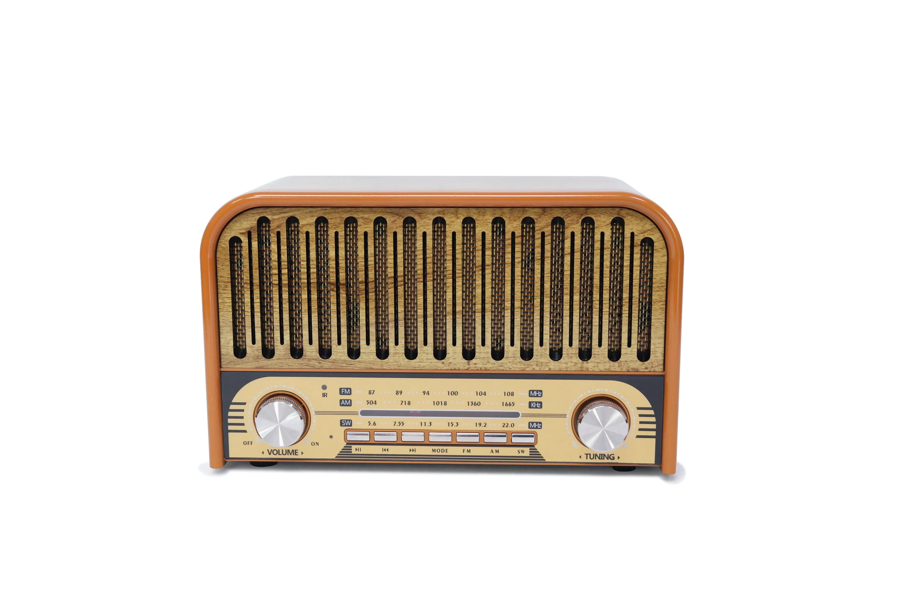 Old Radio Portable 3-Band Am FM Sw Radio, TF Card and MP3 Player, Rechargeable Speaker, Bluetooth Retro Design Remote Controal Meier M-2031bt