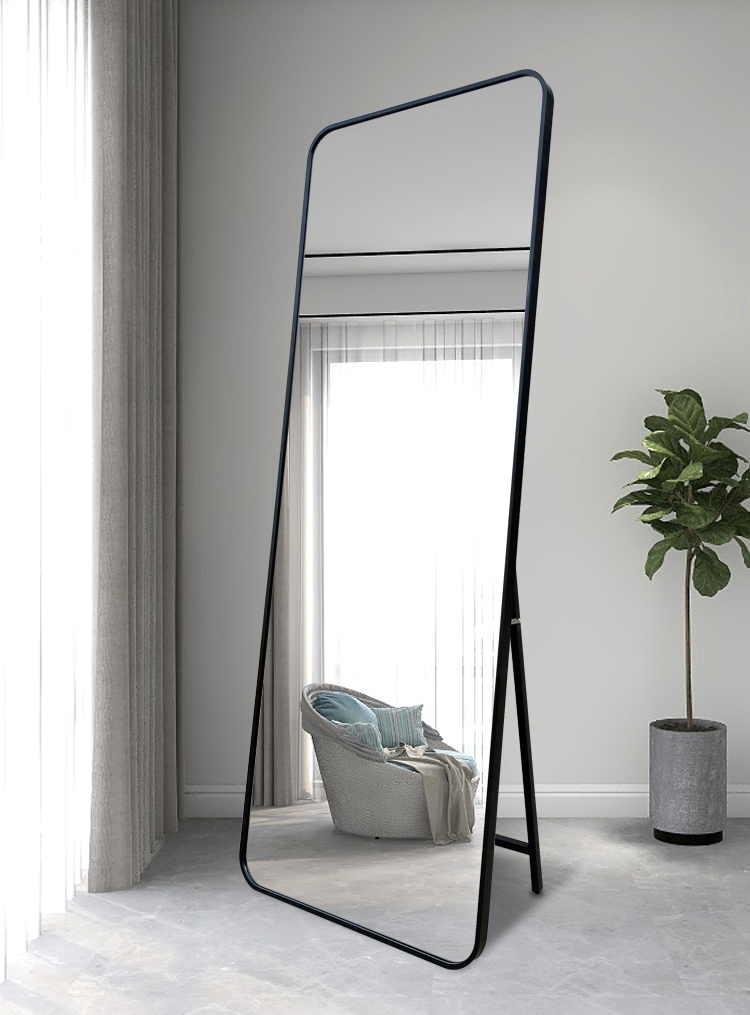 Full Length Dressing Standing Makeup Frame Furniture Cabinet Floor Vanity Cooper Free Wall Bathroom Smart LED Mirror