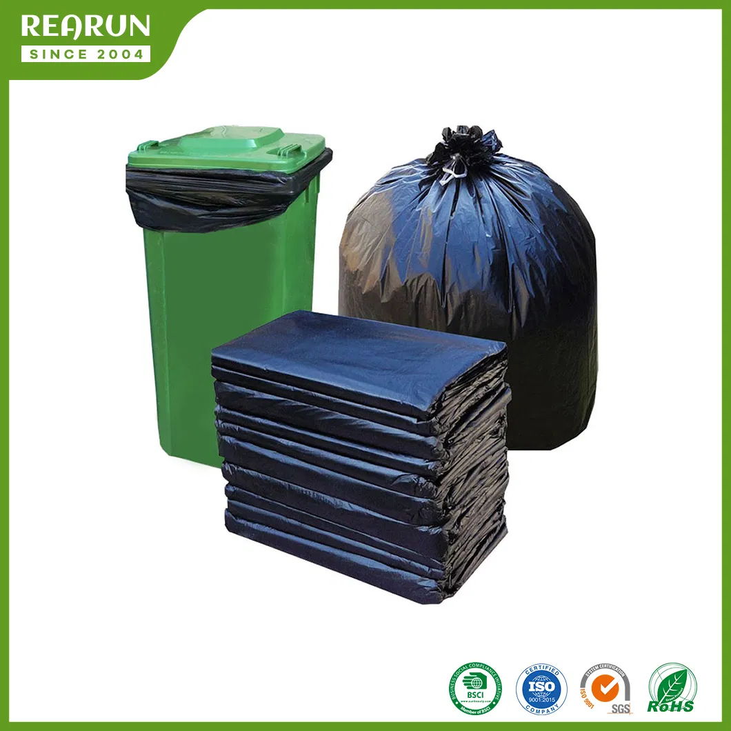 Мусорные пакеты 13 галлонов черные с завязками