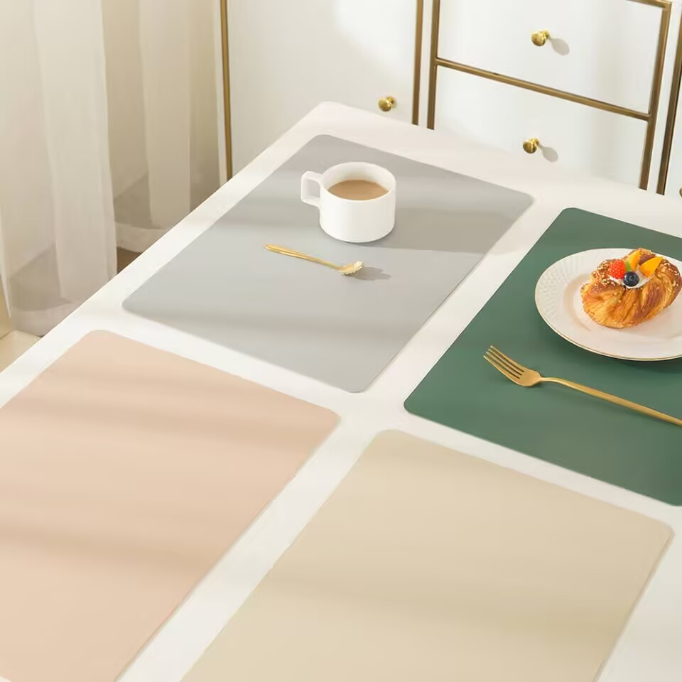 New Products Leather Anti-Slip Heat-Resistant Household Square Placemat