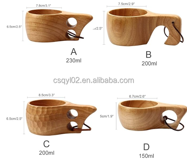 Handcrafted Acacia Wood Camping Mug for Coffee and Tea