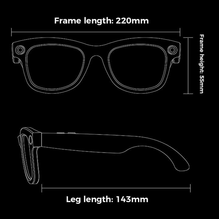 8.0MP HD Camera Take Photos Record Audio Videos Music Player Wearable Sunglasse Ai Translation Smart Glasses