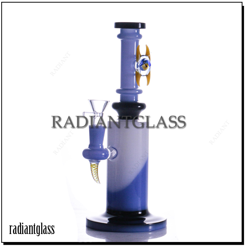 Straight Style Hookah Cream Devil Eye Glass Water Pipe