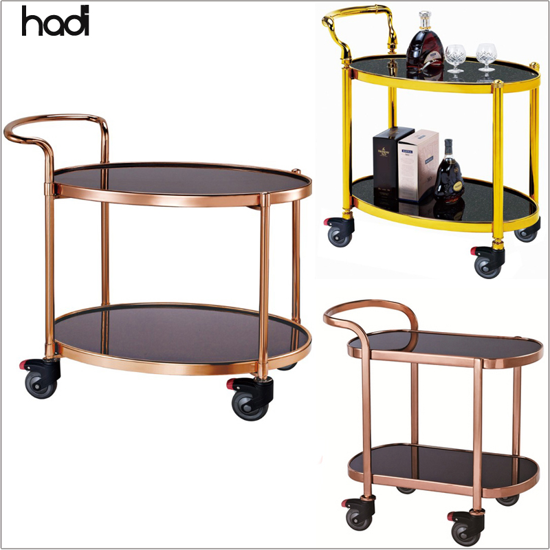 Guangzhou Hadi Kitchen Supplies 3 Tier Folding Hospital Food Service Trolleys Cart, Buffet Cart Trolley Stainless Steel Airline Trolley Service Cart