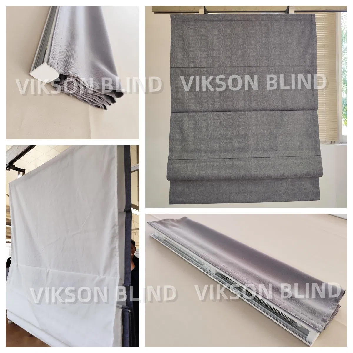Cordless Roman Blinds Spring System Fabric Curtain Window Roller Blinds Filtering Fabric