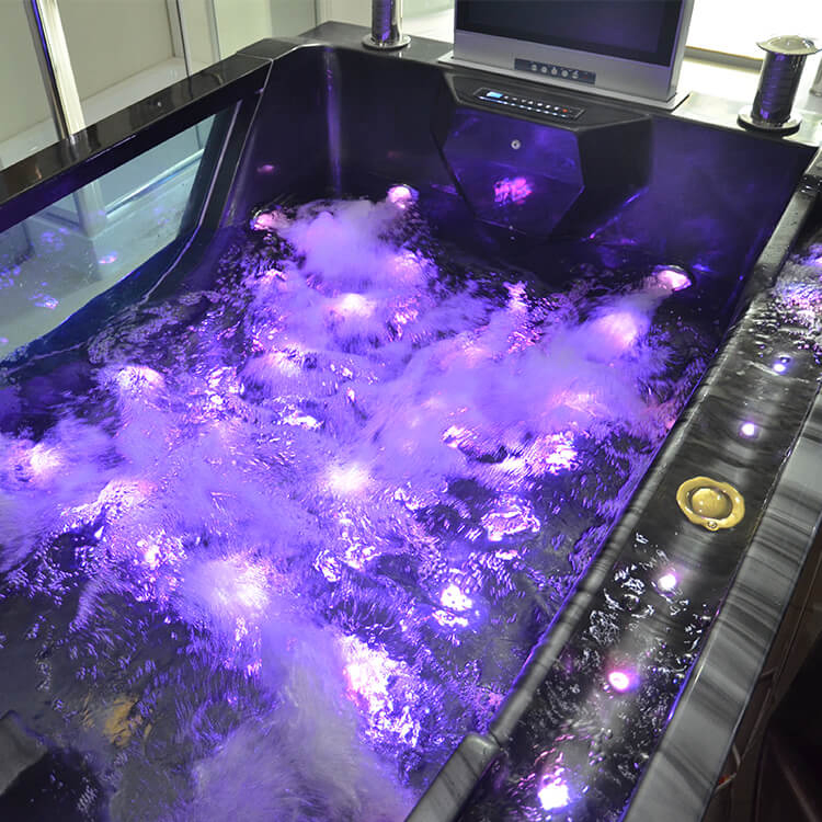 Двухместная акриловая ванна с гидромассажем и водопадом