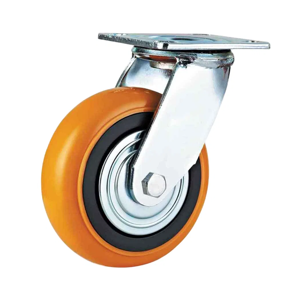 Heavy Duty PU Castor with Cast Iron Core and Cover