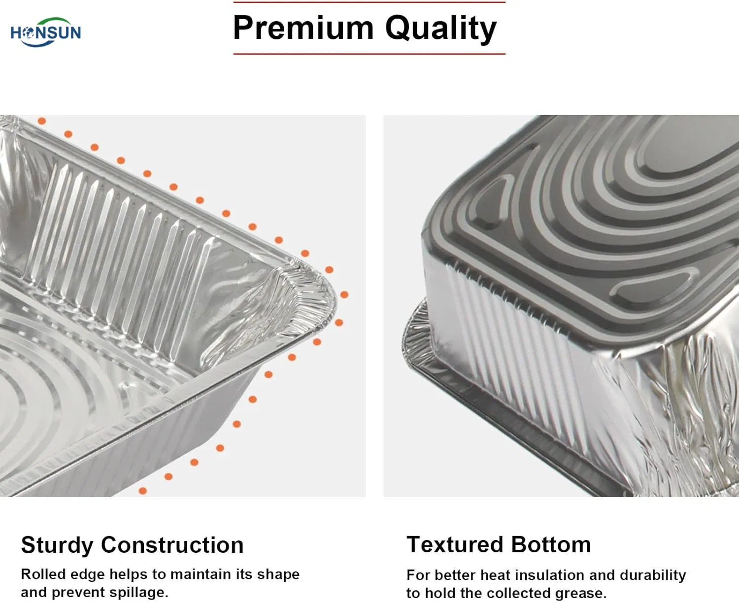 Half Size Shallow Medium Deep Heavy Duty Durable Disposable Grilling Roasting BBQ Food Storage Packaging Restaurant Catering Tray Aluminum Foil Container