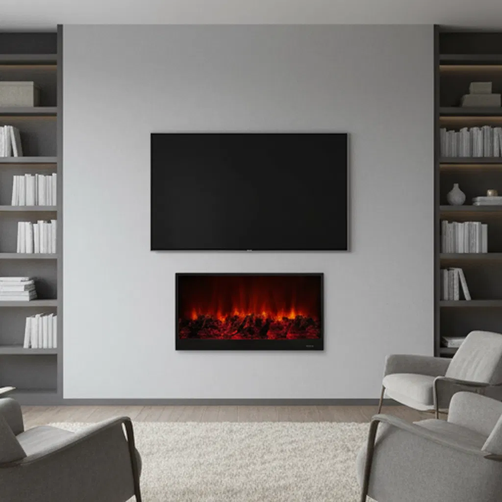 Stylish Electric Fireplace with Multi-Color LED Lighting and Remote Control