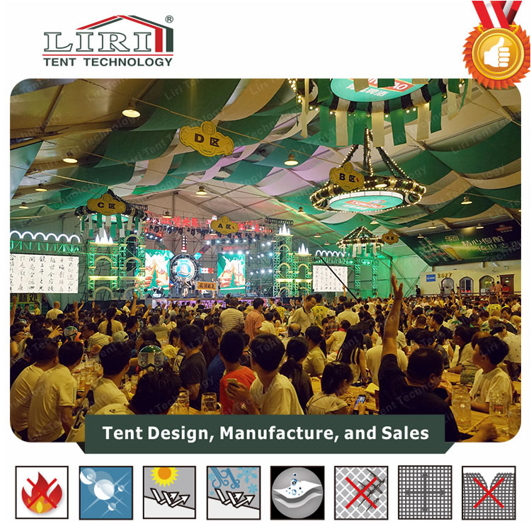 Functional Hall Tent for 1000 Personns Outdoor Wedding with Roof Ling and Curtain