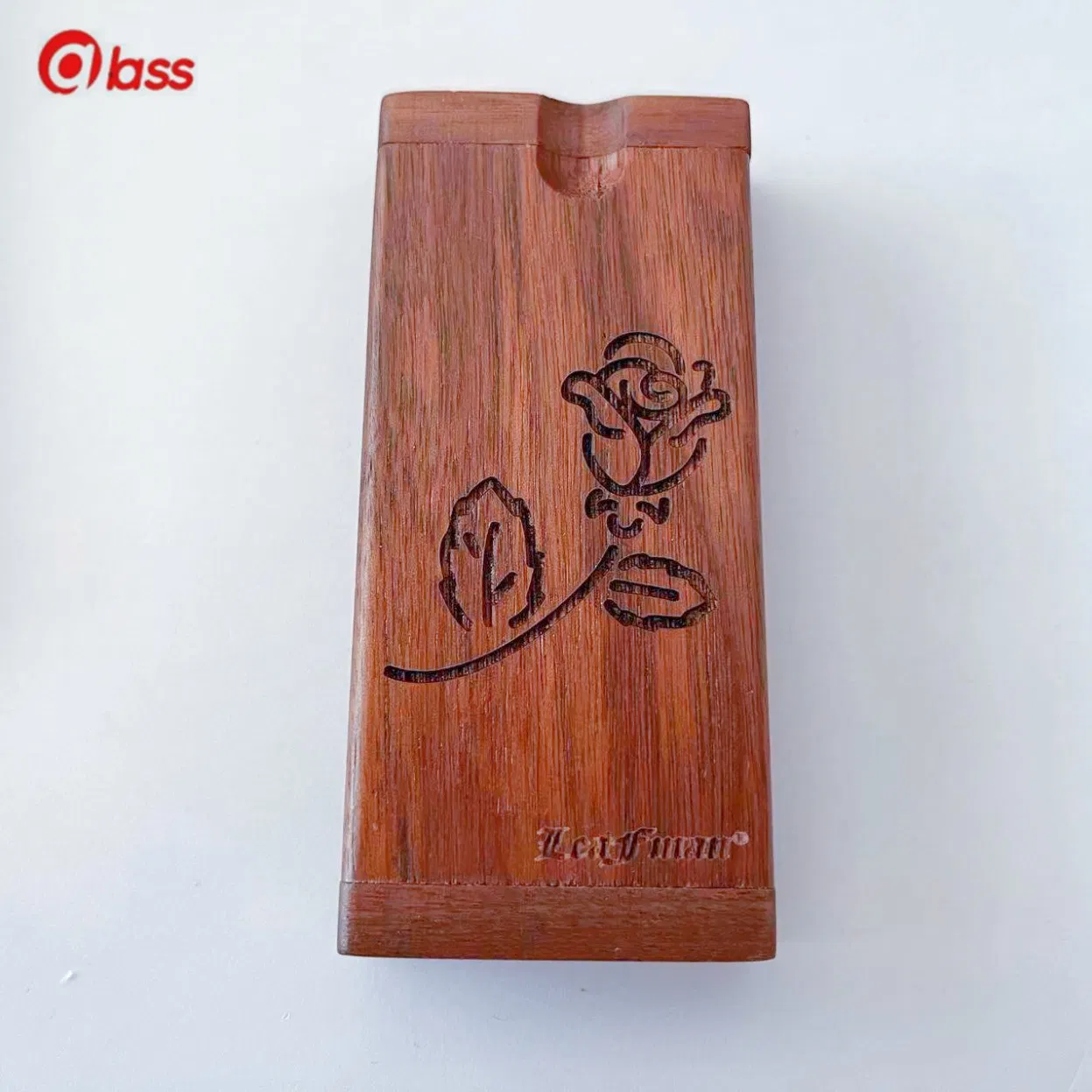 Rose Flower Designs Wood Dugout Smoking Accessories Smoking Set Cigarette Box
