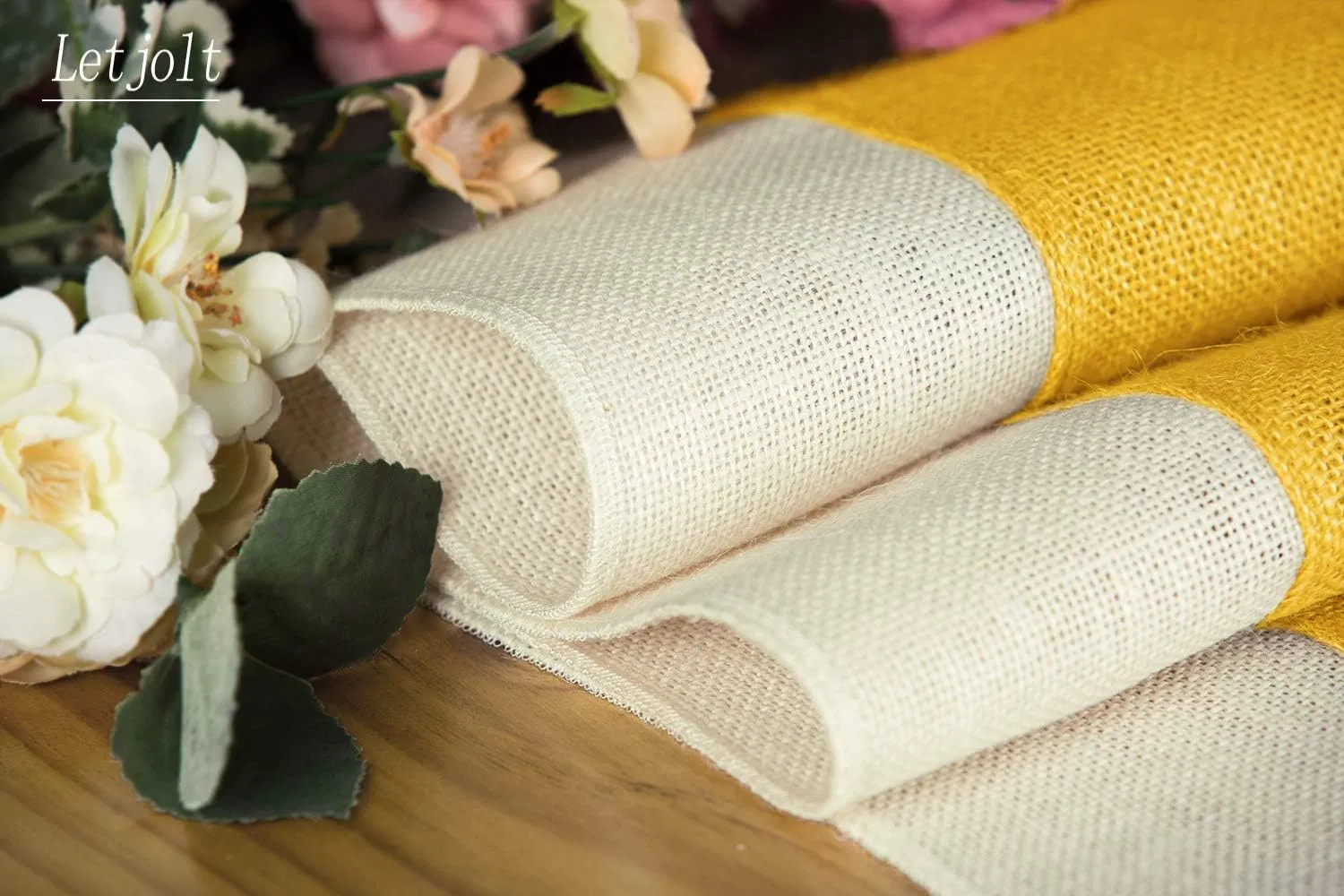 Colored Finished Edge Home Decor Jute Table Runner