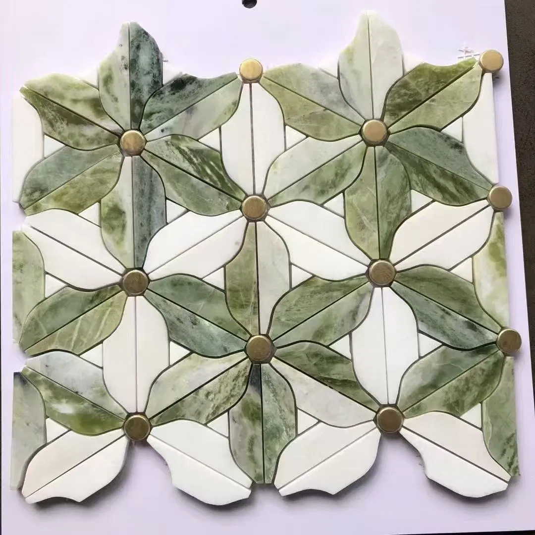 European Design Styles Mixes Natural Marble Stone Mosaic Tiles for Bathroom Wall and Floor Mosaic