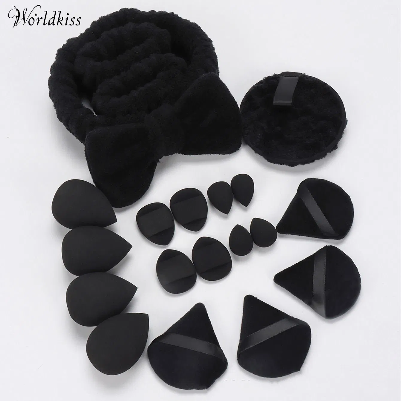 Makeup Tool Set: Powder Puff, Coral Fleece Hair Band