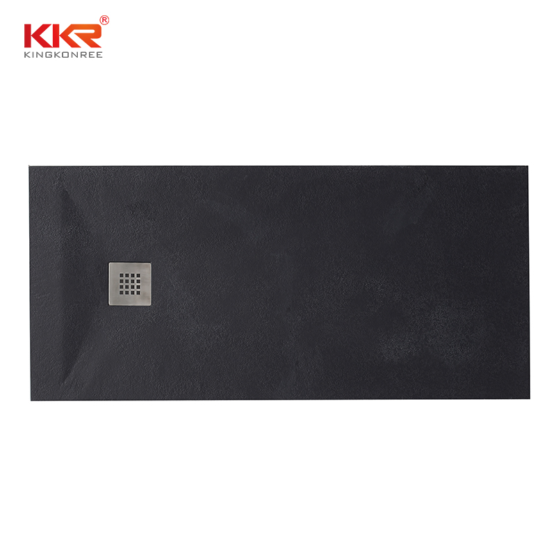 Black Shower Base Tray Acrylic Solid Surface Shower Tray OEM