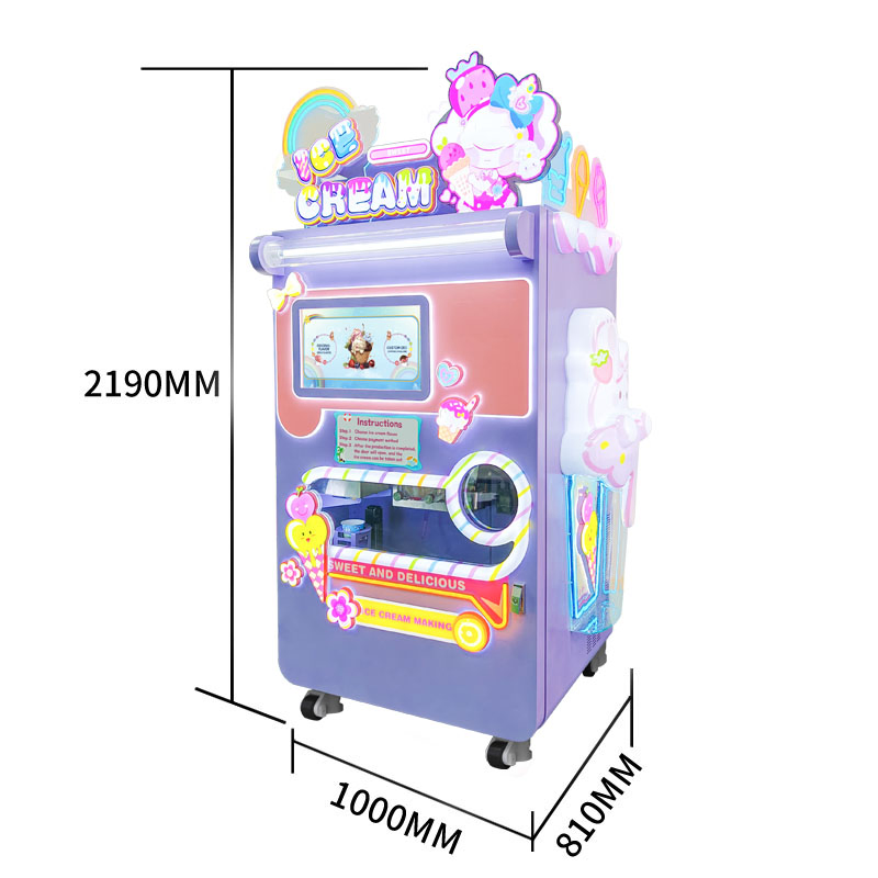 Commercial Ice Cream Machine Snow Ice Cream Vending Machine with Credit Card Banknote Coin