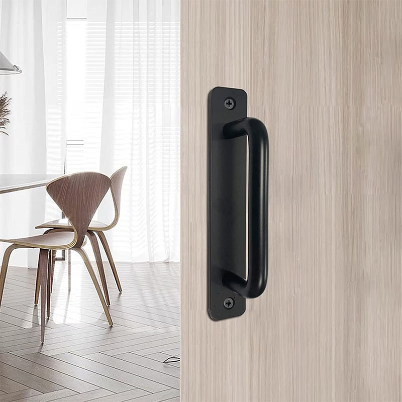 Sliding Entrance Long Main Modern Black Square Tube Lever Stainless Steel Door Handle