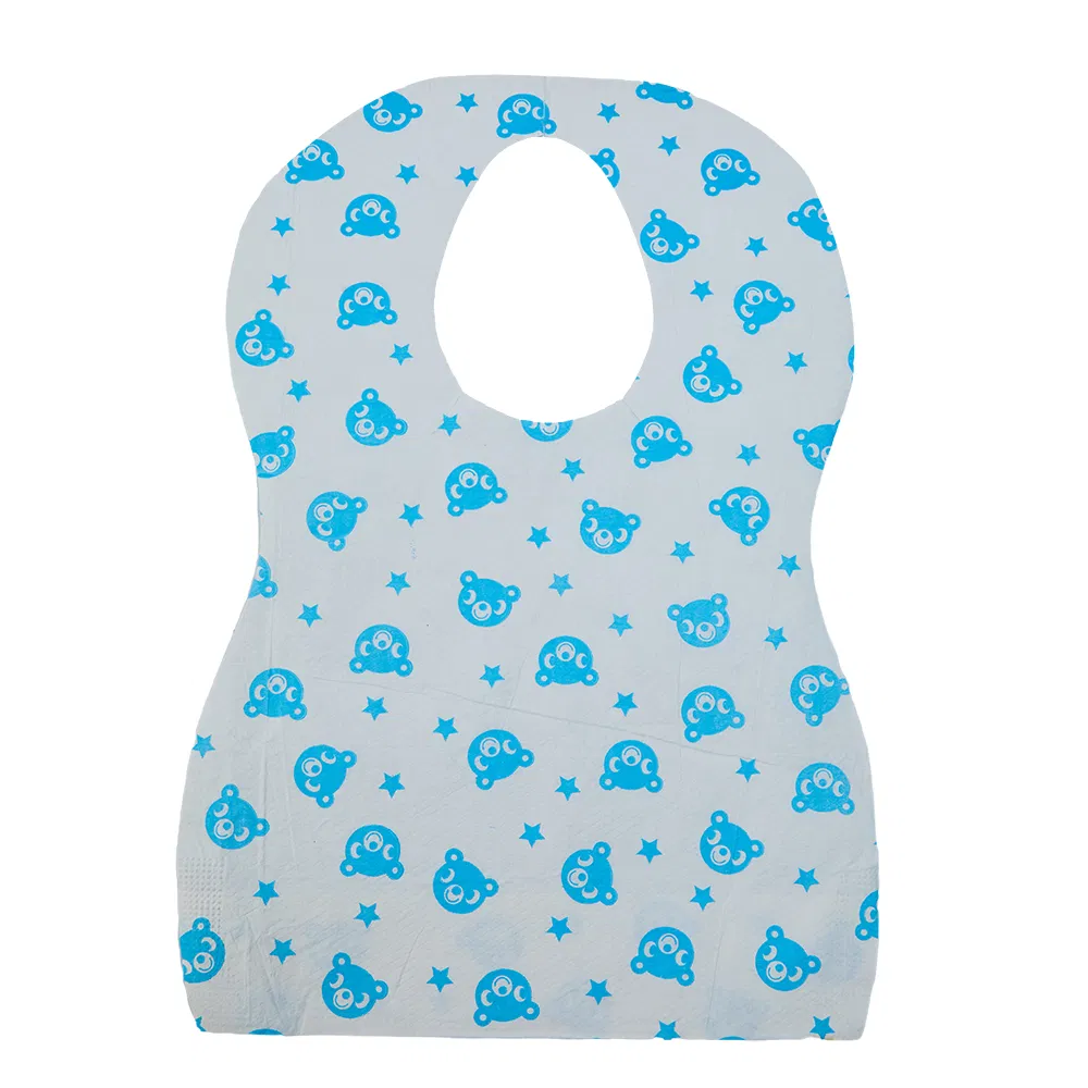 Print Baby Product Non-Woven Waterproof Disposable Baby Bib for Feeding